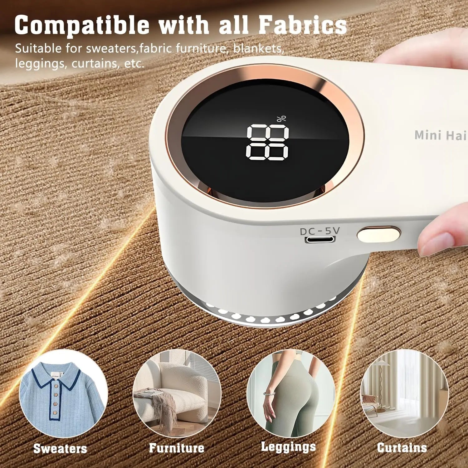 Lint Remover for Clothing Electric Pellet Fluff Remover Rechargeable Portable Fabric Hairball Shaver Removes Lint from Clothes